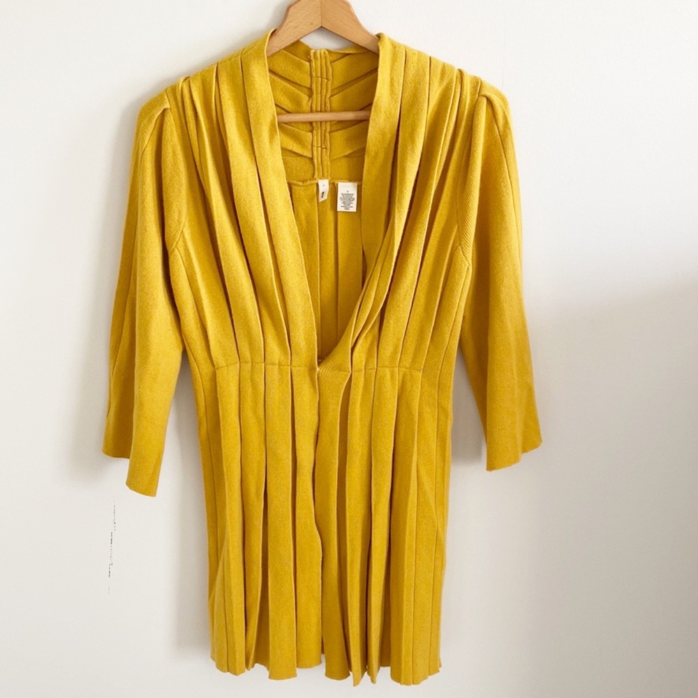 Anthropologie Moth Mustard yellow duster cardigan small fits closer to med